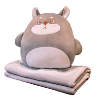 Dessin animé 2-en-1 bureau sieste oreiller double usage en peluche couverture du corps avec chauffe-mains tissé Technique en gros