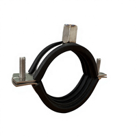 Collier de serrage métrique réglable en caoutchouc EPDM noir électrogalvanisé avec revêtement en caoutchouc, à joint fendu et pivotant
