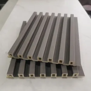 Wpc decorative laths pvc wall panel clad price fluted wall panel wood plastic composite wpc flute