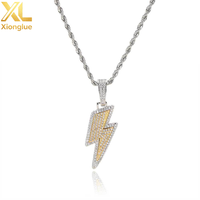 Kalung Rantai Bambu Tembaga Berhiaskan Zirkon Liontin Hip-hop Eropa Amerika Lapis Emas 18K 24 Inci Hadiah