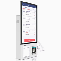 Kiosque de commande automatique avec écran tactile, terminal de paiement POS avec NFC et lecteur de codes-barres pour restaurant
