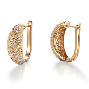 Pendientes Xinfly de Oro de 18K con Diamantes Naturales Au750, Pendientes de Botón para Mujer, Joyería Fina para Bodas - Product Image 3