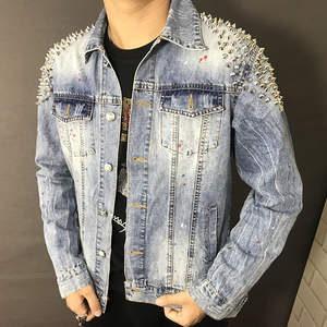 Le plus récent Foret Crâne Rivet Manches Longues Lavage Déchiré <span class=keywords><strong>En</strong></span> Détresse Femmes <span class=keywords><strong>Veste</strong></span> <span class=keywords><strong>En</strong></span> <span class=keywords><strong>Jean</strong></span> - Product Image 3