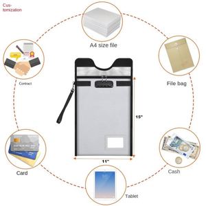 Portable Resistant Fireproof Waterproof A4 <b>File</b> Bag with Lock Flame Pouch Cash Bag Receipt Card <b>Storage</b> Retardant <b>File</b> Bags - Product Image 4