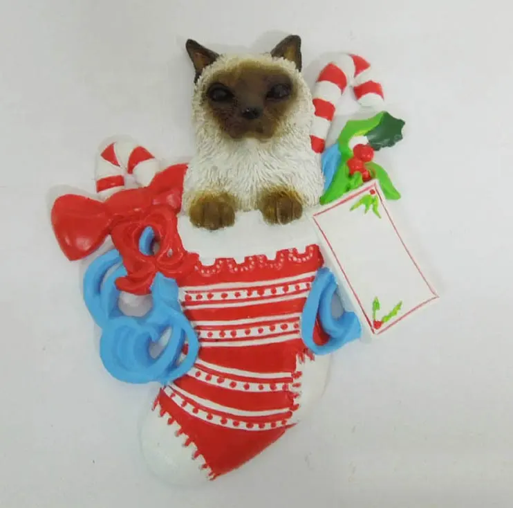 Personalisierte Polyresin Weihnachten Katze Ornamente