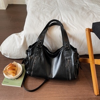 Sac fourre-tout de travail pour femme, style rétro, en PU souple, sac hobo décontracté, grande capacité, poches latérales, sac à bandoulière, sac à main, personnalisable en gros
