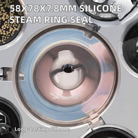 Joint d'étanchéité en silicone transparent SHEDL 58x78x7.8mm compatible avec les machines à expresso Barsetto BAE01 BAE02 Calphalon Temp IQ