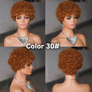 Alta calidad 100% sin procesar crudo Afro rizado virgen <span class=keywords><strong>Peluca</strong></span> de cabello humano cutícula alineada cabello sin encaje <span class=keywords><strong>peluca</strong></span> para mujeres negras - Product Image 4