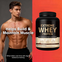 Proteína de Suero de Leche Aislada WPI 90 de Marca Privada, 5LB, Sabor Chocolate Doble, OEM, ODM, Fórmula Personalizada, Venta al Por Mayor, Suministro del Fabricante