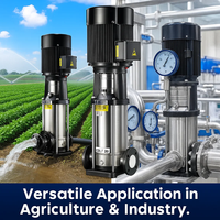 Ensemble de pompes verticales multi-étages en acier inoxydable pour l'irrigation par aspersion, haute pression, contrôle entièrement automatique, deux unités, 2 pouces