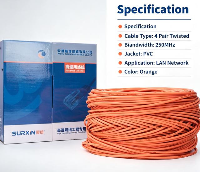 Outdoor Shielding Lan Cat6A Cable 1000ft Drum 23AWG Bare Copper CCA Waterproof Shield SFTP FTP Cat6 Outdoor Cable 305m