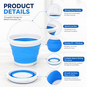 Portable <strong>Folding</strong> <strong>Bucket</strong> Save Space <strong>Folding</strong> Plastic Foldable <strong>Bucket</strong> Collapsible <strong>Bucket</strong> for Family Outdoor Camping Beach - Product Image 2