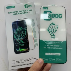 ฟิล์มกระจกนิรภัยแบบใสเต็มจอ ขอบเล็กพิเศษ ป้องกันฝุ่น ESD รูปทรงโค้งขนาดใหญ่ 300C หนา 0.55 มม. สำหรับ <span class=keywords><strong>iPhone</strong></span> 17 18 Pro Max - Product Image 1