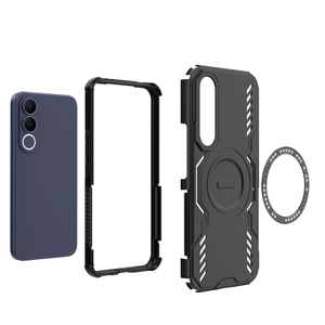 Étui de téléphone portable magnétique pour VIVO <span class=keywords><strong>S2</strong></span>/T5e/T5 Lite/X300 <span class=keywords><strong>FE</strong></span>/T5 Pro, design avec trous, PC+TPU, protection antichoc avec airbag - Product Image 4