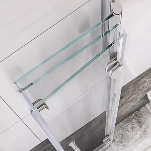 Pantalla de baño de separación húmeda seca Rectangular integrada moderna, 6mm, ducha plegable, puerta corredera, Partición de baño <span class=keywords><strong>para</strong></span> secado húmedo - Product Image 3