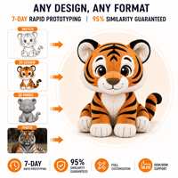 Peluche de Tigre, Diseño de Personaje de Mascota, Juguete de Peluche Personalizado, Fabricante de Juguetes de Peluche OEM ODM, Regalo Promocional de Alta Calidad Directo de Fábrica