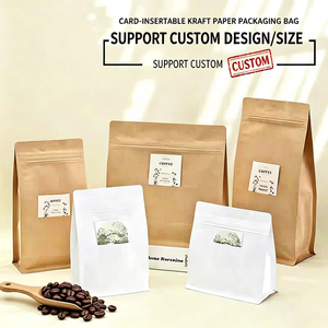 Food Safe Kraft Paper Heat Seal Packaging Custom Multi Size Stand Up Zip Lock Dry Food Pouch Cookies <b>Snack</b> Nuts Tea Paper Bag - Product Image 1