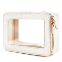 Sac cosmétique transparent avec fermeture éclair pochette de maquillage en PVC femmes voyage trousse de toilette sacs de beauté clair sac cosmétique pour femmes