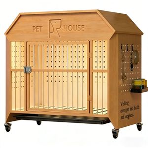 Diseño transfronterizo, suministro directo de fábrica de jaulas para perros estilo casa de madera con almacenamiento en tablero perforado, adecuadas para perros pequeños y - Product Image 3