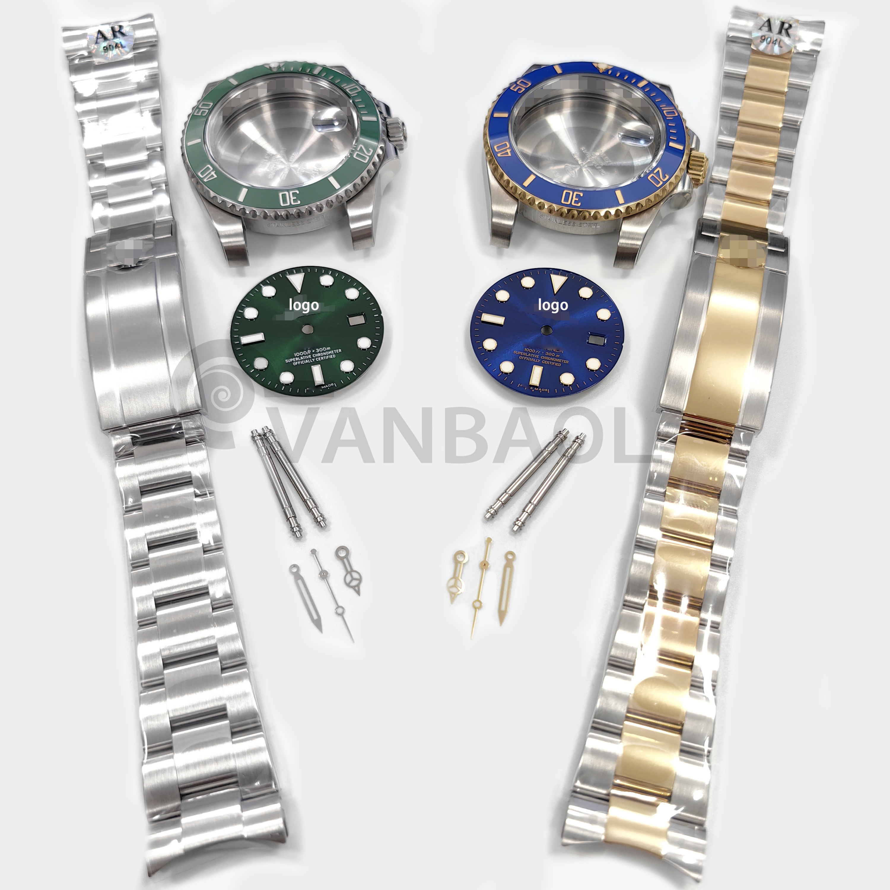 セラミックベゼル上904lスチールプレス40mm/41mmサブ時計ケースキット