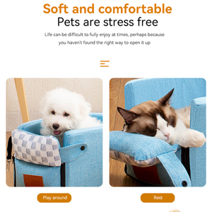 Novo Color Matching Pet <span class=keywords><strong>Car</strong></span> <span class=keywords><strong>Bed</strong></span> Assento de Segurança Do Cão Portátil com Design Anti-Slip para Viagem De Longa Distância Almofada Macia Pet produtos - Product Image 2