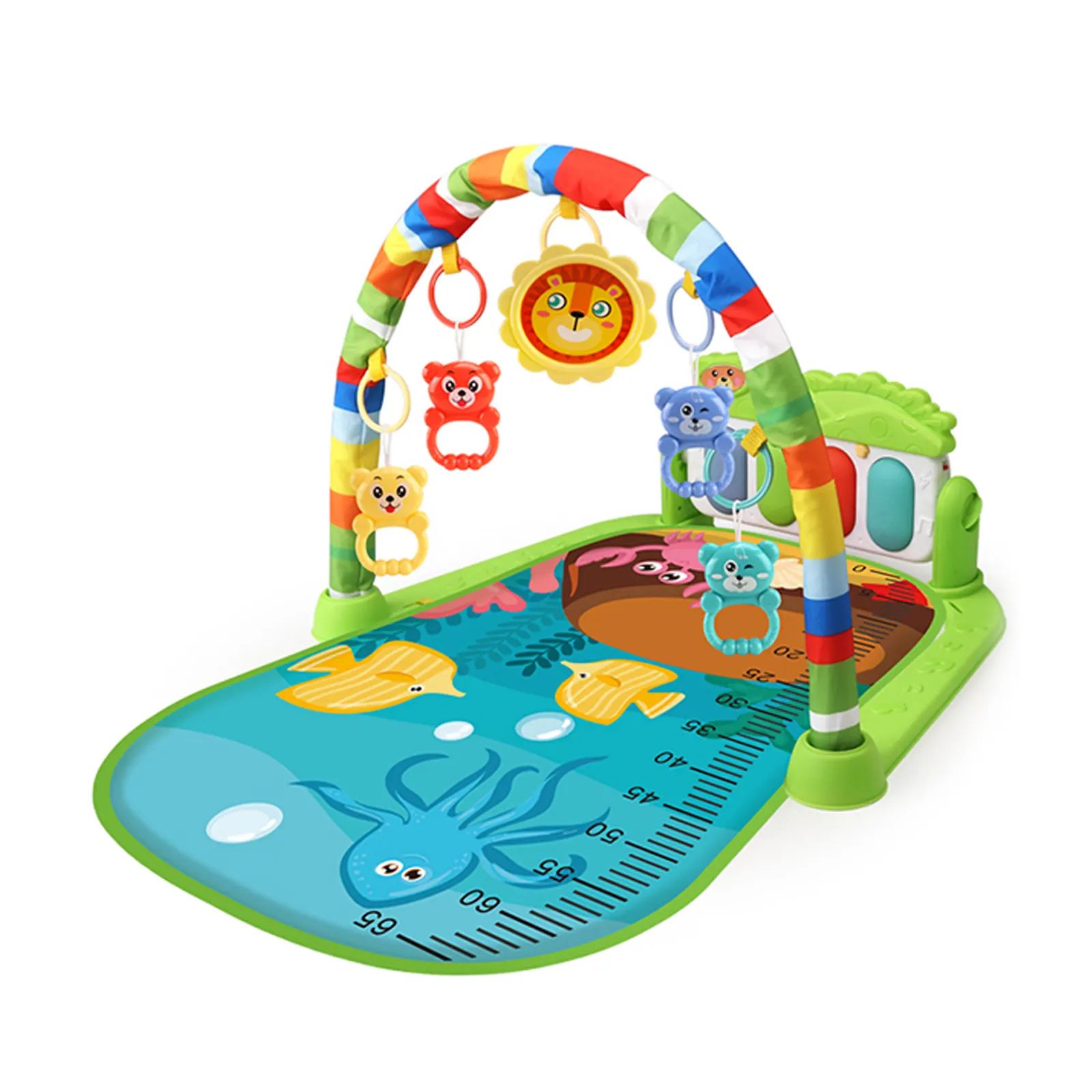 Baby Gym Play Mat with Light and Music 18 Songs Baby Gym Activity Play Mat for Toddlers & Kids
