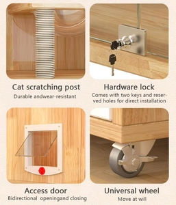 Ánh Sáng Sang Trọng B Chất Lượng Hàng Đầu Mèo Hộp Bao Vây Trong Nhà Mèo Nhà Với Ứng Dụng Thông Minh Sơn Căn hộ Võng Gãi Mat - Product Image 4