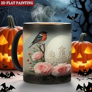 Magic Color Changing Mug 11oz <b>Ceramic</b> Heat Activated Frosted Black Novelty Gift <b>Cup</b> - Product Image 6