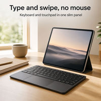 Keyboard Nirkabel Magnetik dengan Touchpad Terintegrasi, Ultra-Tipis, Dapat Diisi Ulang, Keyboard untuk Tablet, iPad, Ponsel