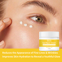 Crème réparatrice naturelle pour le contour des yeux à marque privée avec caféine et peptides pour le traitement des cernes