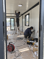 Supermarché modulaire préfabriqué extensible à double aile, conteneur pliant en panneaux sandwich, construction en acier, 20 pieds