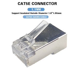Rj 45 Ổ cắm được bảo vệ cáp mạng Ethernet STP FTP RJ45 nối CAT5E Cat5 8P8C đi qua Modular cắm - Product Image 3
