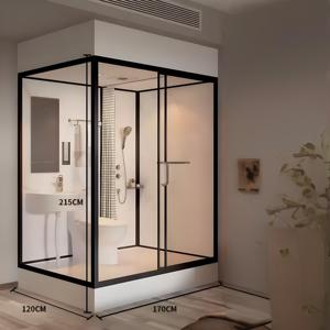 Self-Contained-<strong>Shower</strong>-Cubicles <strong>Steam</strong> <strong>Bath</strong> Price <strong>Shower</strong> Cubicle Black Free Standing for Bathroom - Product Image 2
