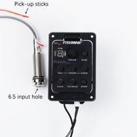 301 Préamplificateur Acoustique pour Guitare, Micro Guitare Piézo, Égaliseur Numérique avec Accordeur, Système Noir