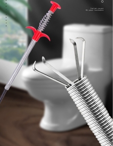 อุปกรณ์ทำความสะอาดท่อโลหะแบบสี่ง่ามแบบพกพาเครื่องกำจัดขนและอ่างล้างจานเครื่องมือทำความสะอาดท่อระบายน้ำ - Product Image 2