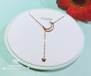 Oro puro de la joyería de las mujeres collar 18K oro Real <span class=keywords><strong>estrella</strong></span> y Luna collar de capa COLLAR COLGANTE de diamantes - Product Image 4