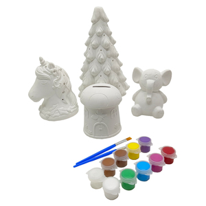 Kit de pintura de árbol de yeso DIY de Navidad con luces LED-Light up Glittering Xmas Craft, <span class=keywords><strong>3</strong></span> colores de pintura y pincel incluidos - Product Image 4