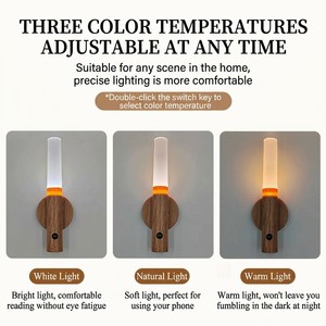 Rechargeable lithium battery LED <b>sensor</b> lamp, magnetically attached for wire-free installation, suitable for bedrooms - Product Image 4