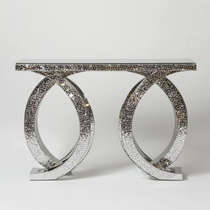 Table console postmoderne de luxe en acier inoxydable titane or Mobilier de salon au design moderne pour hôtels et couloirs - Product Image 6