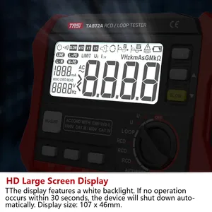 다기능 휴대용 <span class=keywords><strong>RCD</strong></span> LCD 디스플레이 케이블 결함 접지 누설 루프 임피던스 디지털 저항 테스터 - Product Image 4
