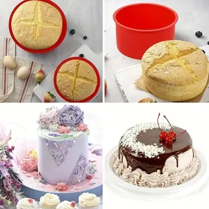 4 Inch Non-Stick Siliconen Bakvormen Cakevorm Cupcake Mallen Voor Verjaardags-En Kerstfeestjes Voor Bakgereedschap - Product Image 6