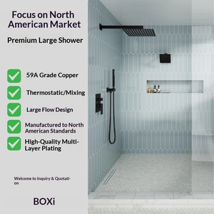 Cross-border 12-inch Concealed Wall-mounted Three-function Handheld Top <b>Spray</b> Double Shower Head Rain Shower <b>Set</b> American Hotel - Product Image 3
