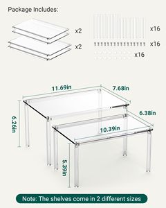 Tủ bếp Organizer Set của 4 gia vị Acrylic Rack bàn Countertop kệ đựng thức ăn lưu trữ và tổ chức Stackable kệ - Product Image 2
