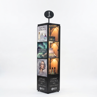 Présentoir de parfum de luxe sur pied avec éclairage LED et logo rétroéclairé personnalisé pour magasin de cosmétiques