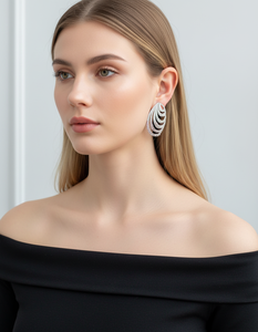 أقراط زركون كبيرة فاخرة بتصميم قشرة كبيرة مرصعة بالزركونيا المكعبة عالية الجودة هدايا مجوهرات نسائية للحفلات الأوروبية والأمريكية - Product Image 5