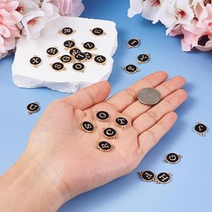 両面エナメルアルファベット文字チャーム両面ゴールド合金ペンダントA-ZコネクターDIYブレスレットネックレスイヤリング用 - Product Image 5
