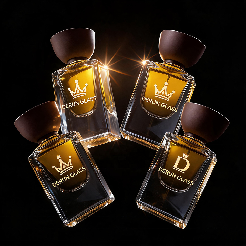 Luxury Square Glass Perfume Bottle Custom logo Color Unique Cap Empty ...