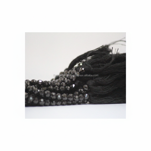 Cuentas de piedras preciosas redondas facetadas de espinela negra Natural de 4mm Strand Comprar directamente del proveedor de piedras a la mejor tienda al por mayor - Product Image 1