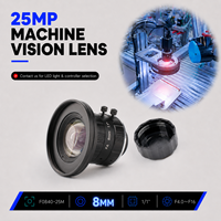 Objectif de vision industrielle professionnel 8 mm 25 MP, monture C 1,1 pouce, pour inspection SMT, défauts optiques de surface automatisés sur PCB en laboratoire