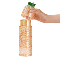 Verre à vin artisanal en borosilicate, motif ananas en relief créatif, verrerie soufflée à la main transparente pour la maison, le bar, les fêtes, vente en gros, OEM